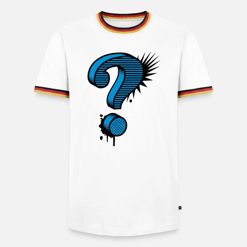 Fragezeichen Graffiti - Männer Kontrast-T-Shirt - Weiß/Dreifarbig