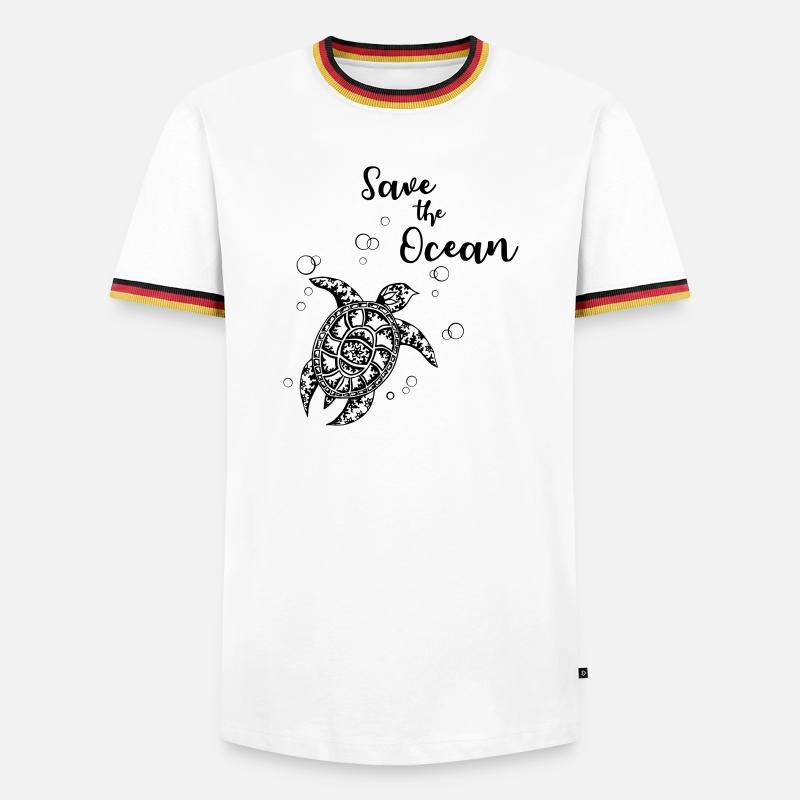 Save the Ocean - Turtle - Men's Ringer Shirt - white/tricolour