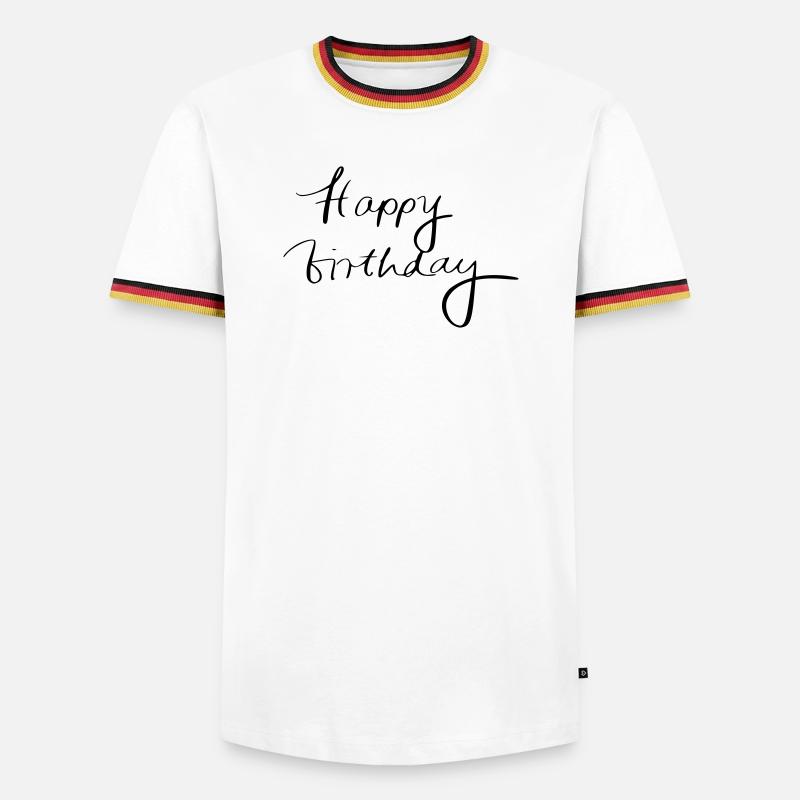 Happy birthday - Männer Kontrast-T-Shirt - Weiß/Dreifarbig