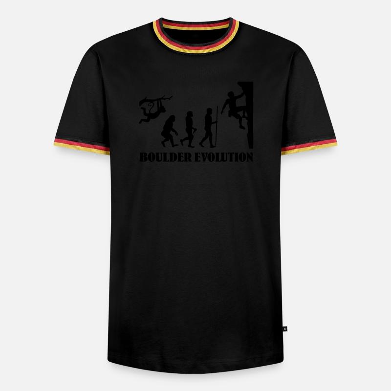 Boulder Evolution Climbing Mountaineering Boulderer - Men's Ringer Shirt - black/tricolour