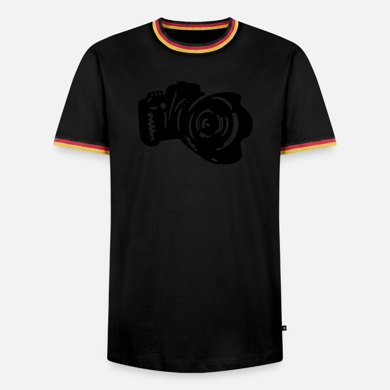 camera dslr - Men's Ringer Shirt - white/tricolour