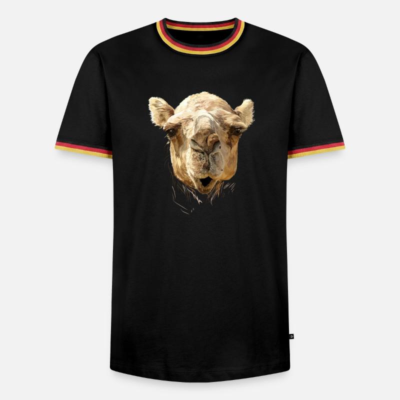 kamel - Männer Kontrast-T-Shirt - Schwarz/Dreifarbig