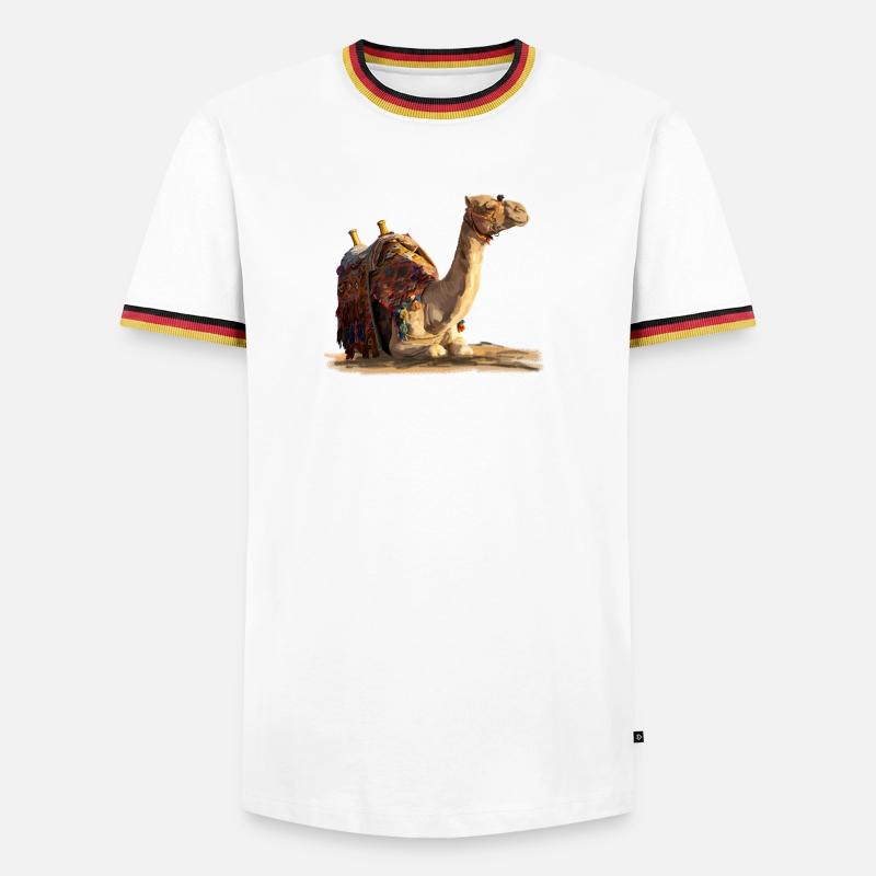 kamel - Männer Kontrast-T-Shirt - Weiß/Dreifarbig