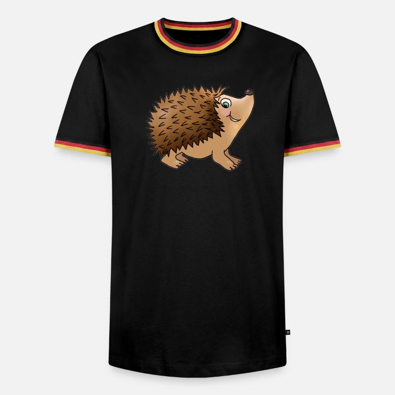 Friendly hedgehog - Men's Ringer Shirt - black/tricolour