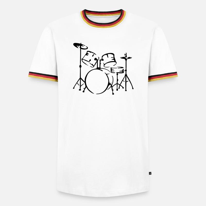 drum - Men's Ringer Shirt - white/tricolour