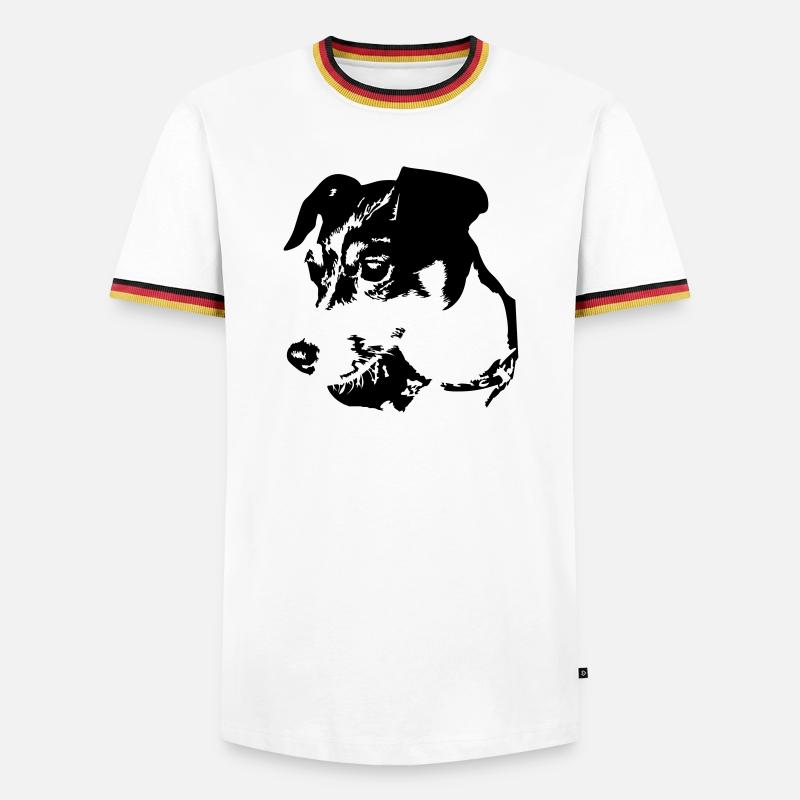 Jack Russell Terrier head - Men's Ringer Shirt - white/tricolour