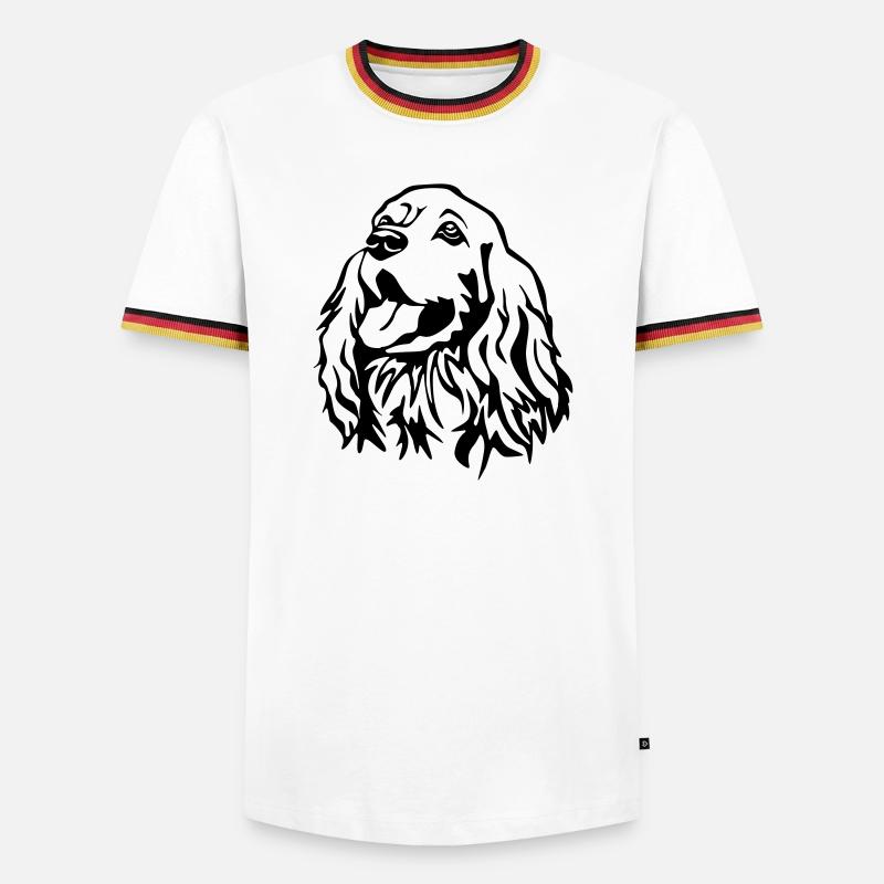 Cocker Spaniel head - Men's Ringer Shirt - white/tricolour