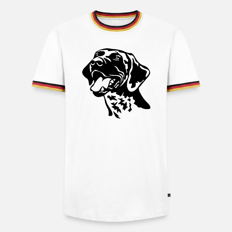German shorthaired pointer head - Men's Ringer Shirt - white/tricolour