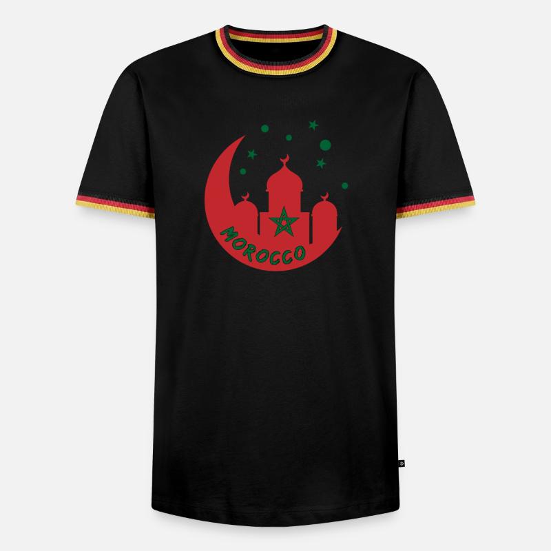 Morocco mosque design - Men's Ringer Shirt - white/tricolour