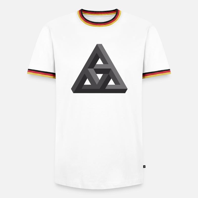 Abstract Geometry Pattern in Gray - Men's Ringer Shirt - white/tricolour