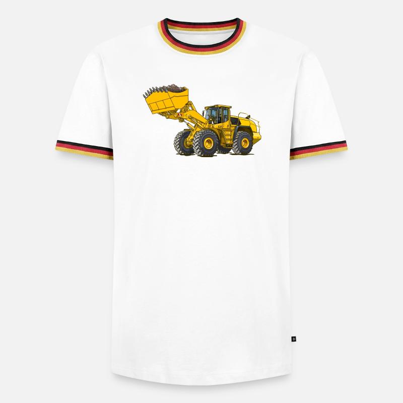 Wheel loader, construction machine - Men's Ringer Shirt - white/tricolour