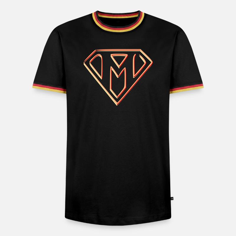 Stylized Power Emblem - Men's Ringer Shirt - black/tricolour