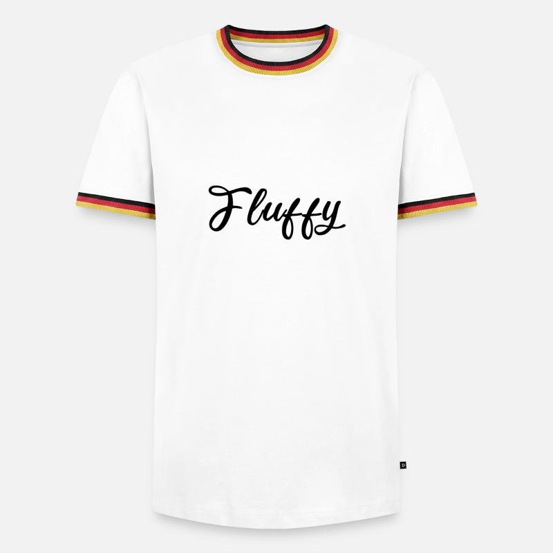 Fluffy Script Glitter Lettering - Men's Ringer Shirt - white/tricolour