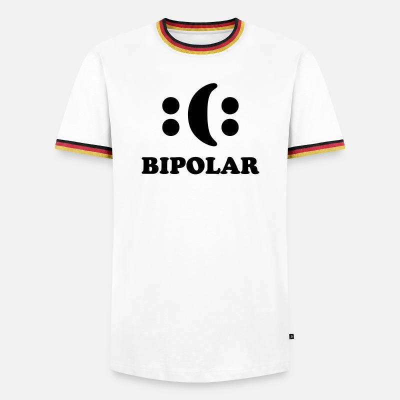 Bipolar - Männer Kontrast-T-Shirt - Weiß/Dreifarbig