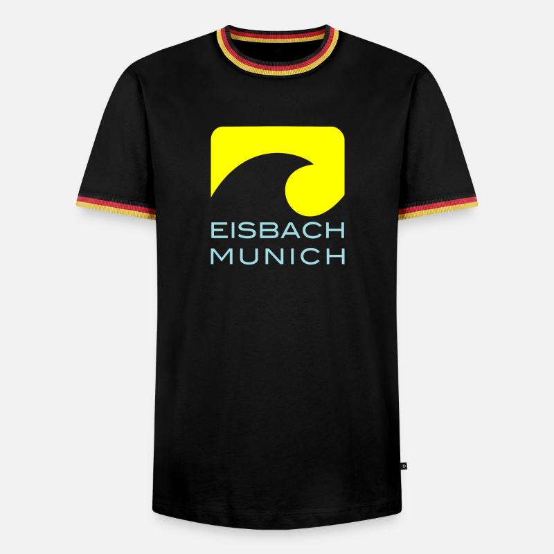 Munich Eisbach - Männer Kontrast-T-Shirt - Schwarz/Dreifarbig