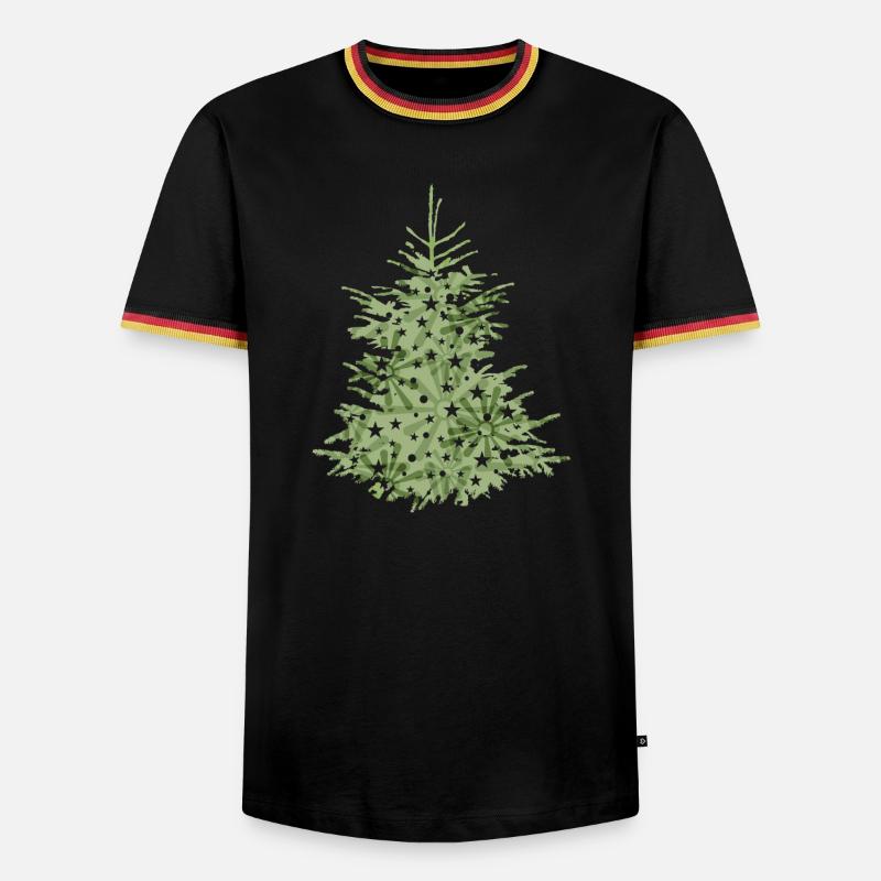 grüner Christbaum, Tannenbaum oder Weihnachtsbaum - Männer Kontrast-T-Shirt - Weiß/Dreifarbig