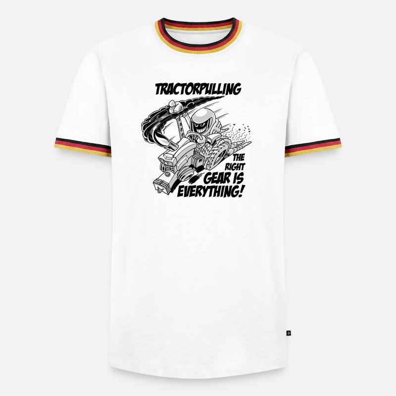 0966 tractor pulling BW - Men's Ringer Shirt - white/tricolour
