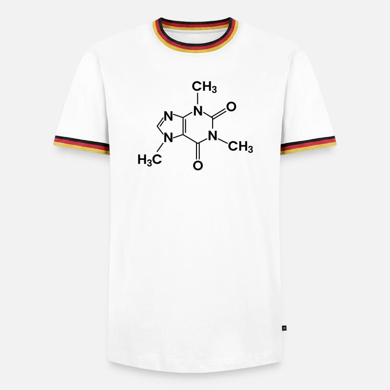Coffee Chemical Structure Caffeine - Men's Ringer Shirt - white/tricolour