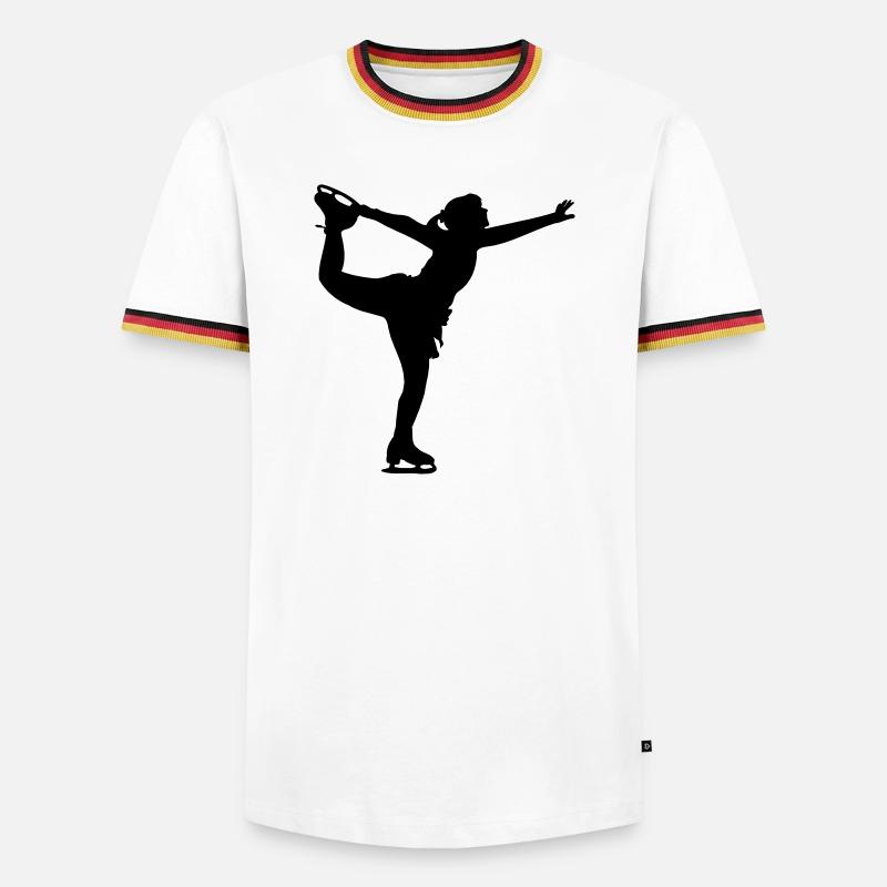 Eiskunstlauf Tanzende Mädchen oder Frauen - Männer Kontrast-T-Shirt - Weiß/Dreifarbig