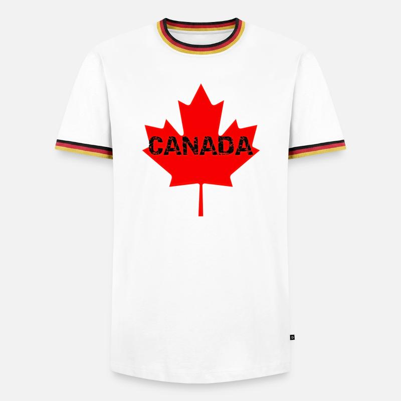 Faded Canada Maple Stamp - Men's Ringer Shirt - white/tricolour