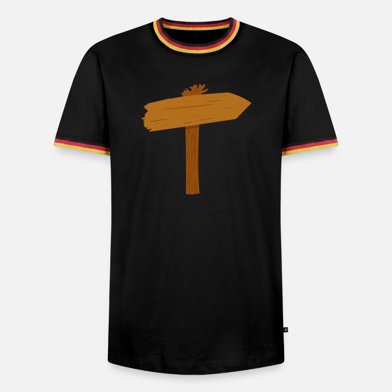 Signpost Path Path Direction - Men's Ringer Shirt - black/tricolour