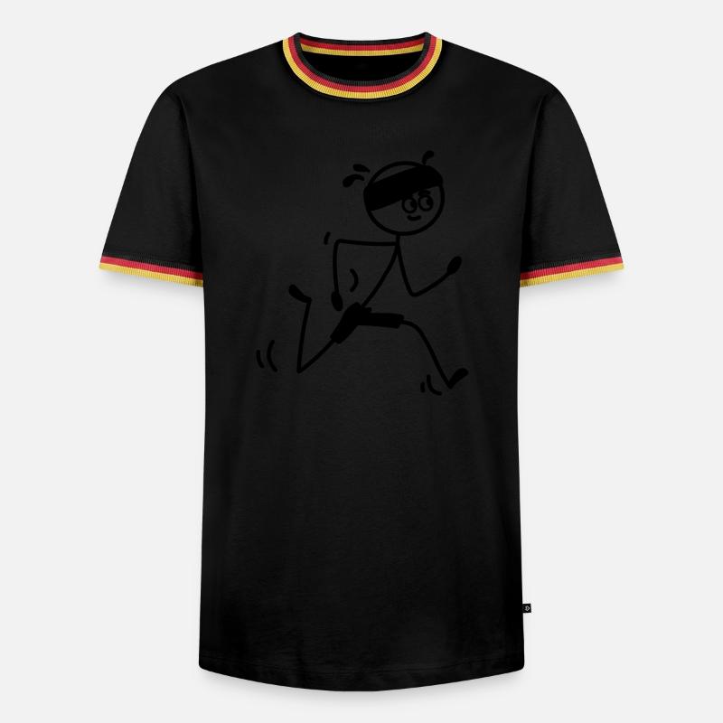 Läufer jung oder Mann mit Schweißband - Männer Kontrast-T-Shirt - Schwarz/Dreifarbig