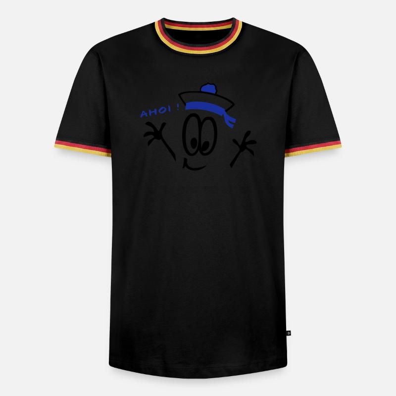Sailor, ahoy, comic - Men's Ringer Shirt - white/tricolour