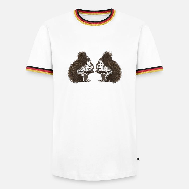 Eichhörnchen, Eichhörnchen - Männer Kontrast-T-Shirt - Weiß/Dreifarbig