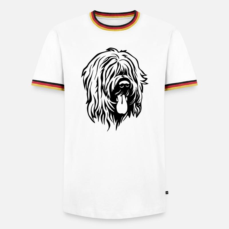 Briard head - Men's Ringer Shirt - white/tricolour