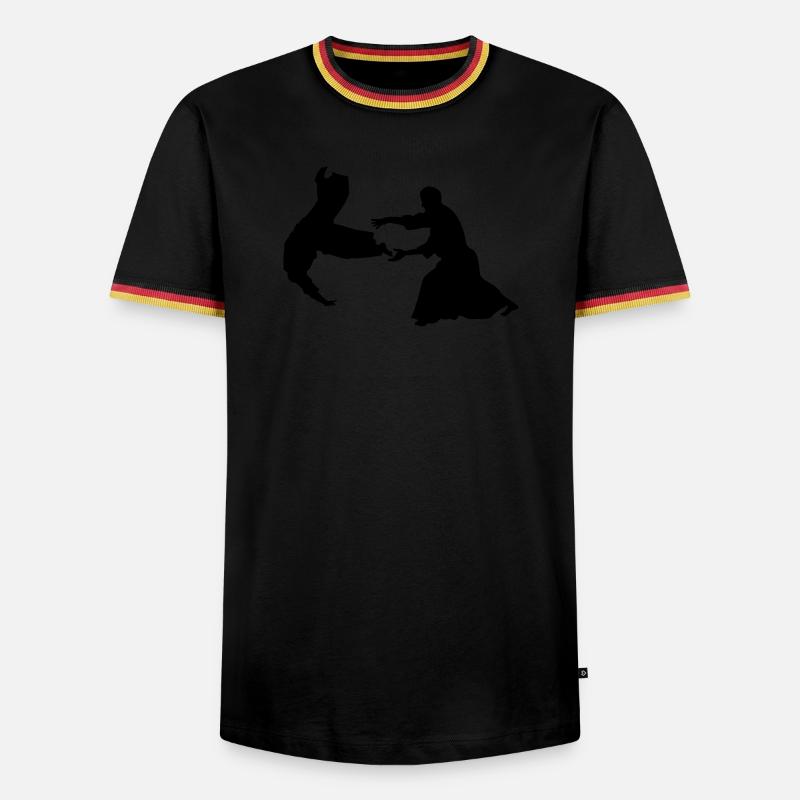 Aikido throw - Men's Ringer Shirt - black/tricolour