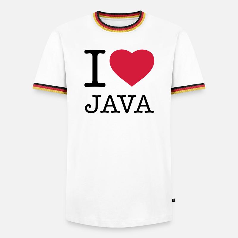 I LOVE JAVA - Männer Kontrast-T-Shirt - Weiß/Dreifarbig