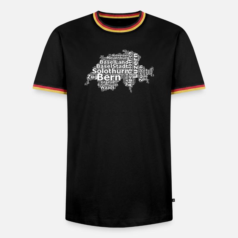Suisse dialecte blanc - T-shirt contrasté Homme - noir/tricolore