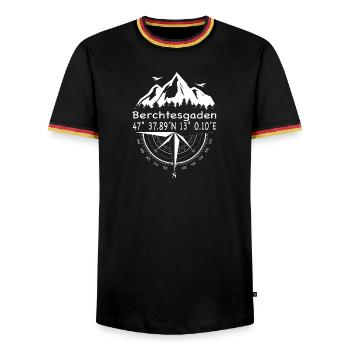 Berchtesgaden - Männer Kontrast-T-Shirt - Schwarz/Dreifarbig - Vorne - AI Model Male 178 light (178cm) & AI Model Male 185 light (185cm)