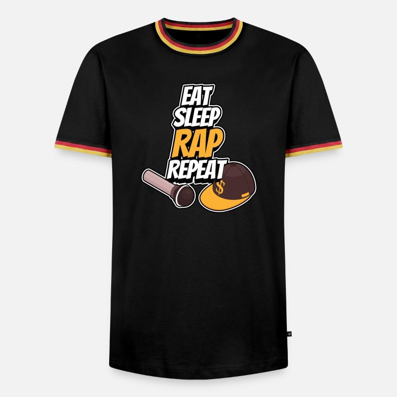 Eating - Sleeping - Rapping - Repeating - Men's Ringer Shirt - black/tricolour