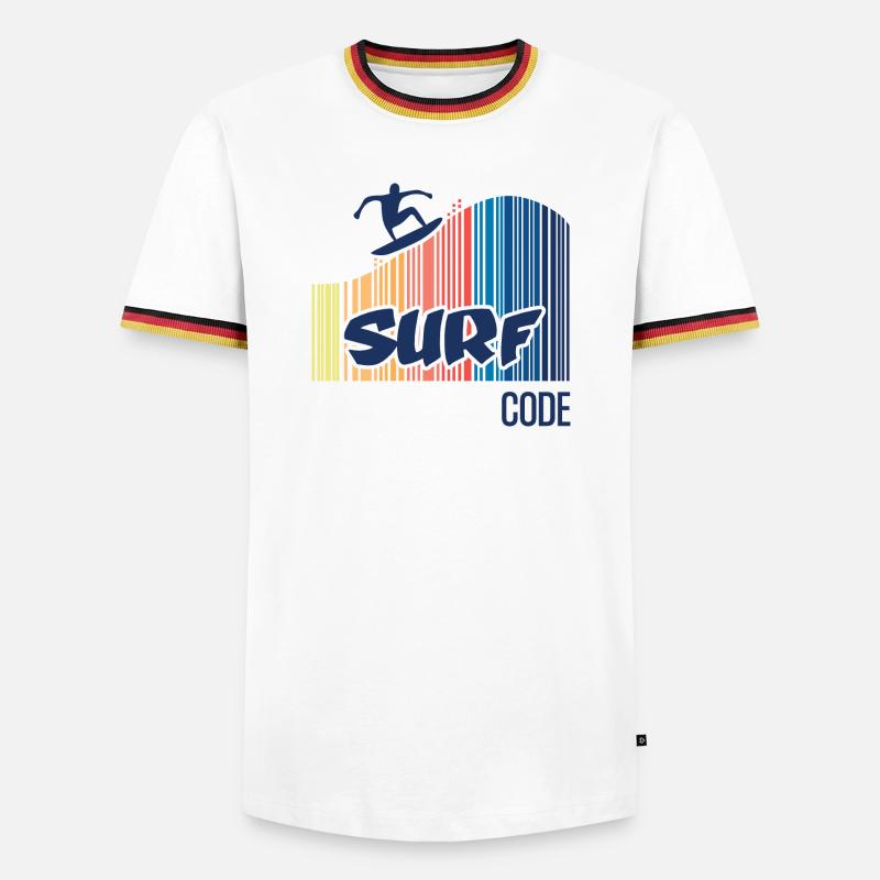 Surfcode - Männer Kontrast-T-Shirt - Weiß/Dreifarbig