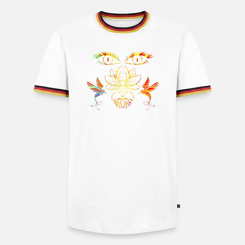 Zen face - Men's Ringer Shirt - white/tricolour
