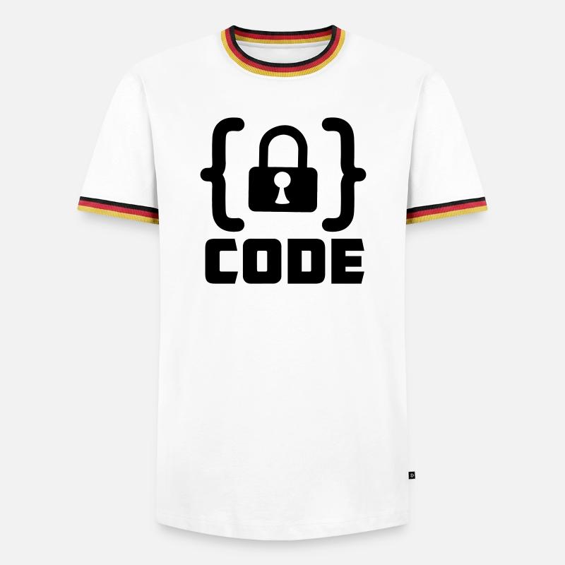 Code with lock programmer - Men's Ringer Shirt - white/tricolour