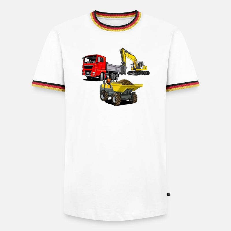 Construction site vehicles - Men's Ringer Shirt - white/tricolour