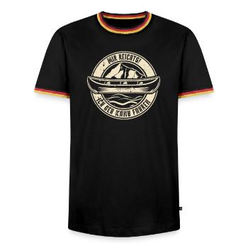 Kanu Kanufahrer Kanufahren - Männer Kontrast-T-Shirt - Schwarz/Dreifarbig - Vorne - AI Model Male 178 light (178cm) & AI Model Male 185 light (185cm)
