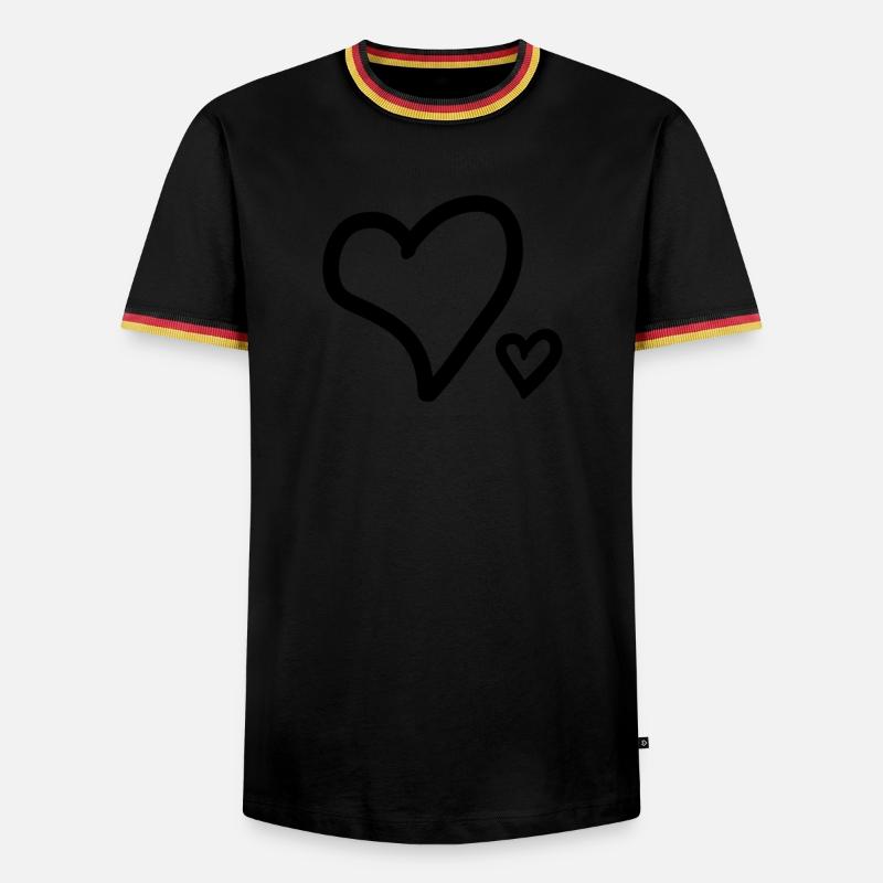 Hjerte hjerter - Herre kontrast-T-shirt - hvid/trefarvet
