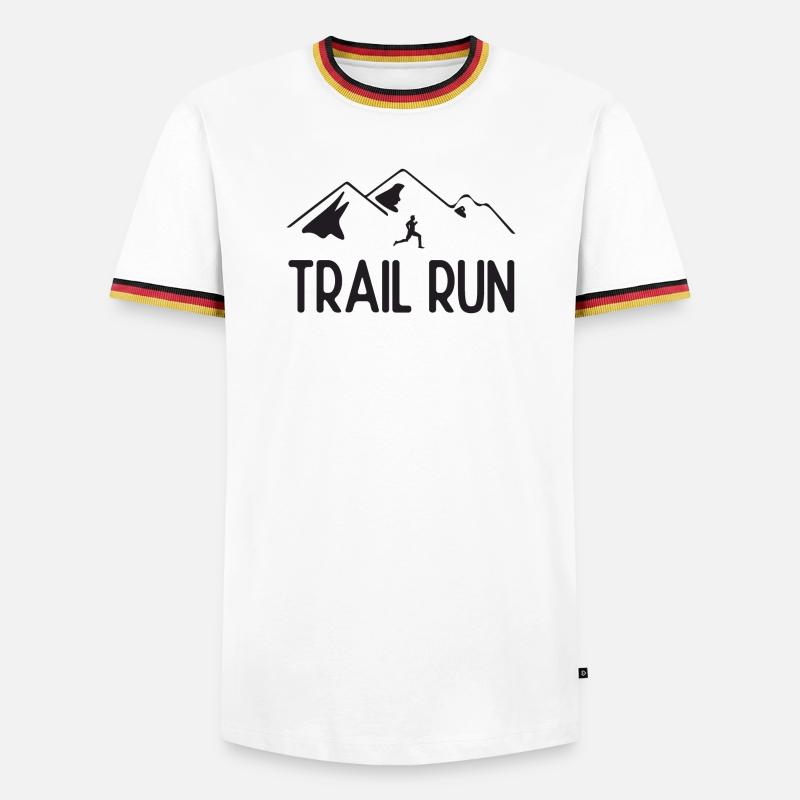 Trail Run - Men's Ringer Shirt - white/tricolour