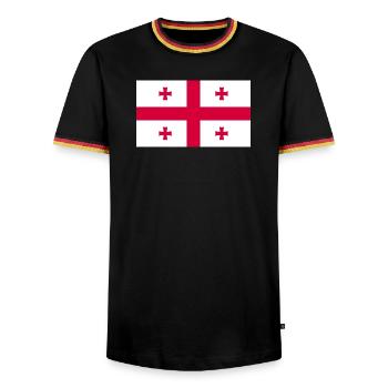 Drapeau de la Géorgie - T-shirt contrasté Homme - noir/tricolore - Devant - AI Model Male 178 light (178cm) & AI Model Male 185 light (185cm)