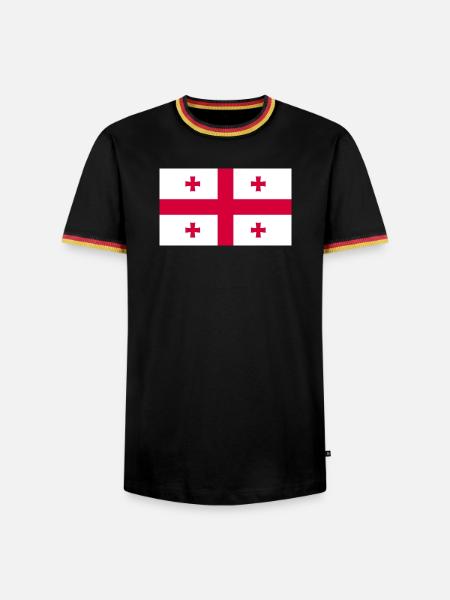 Georgia Flag - Men's Ringer Shirt - black/tricolour