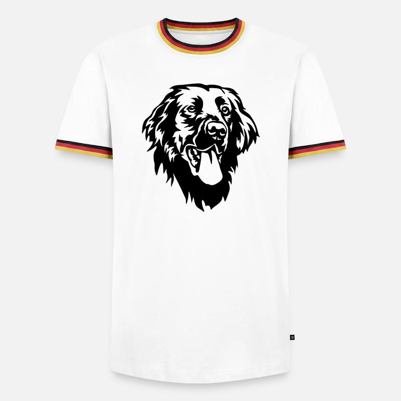 Flat-coated Retriever Head - Men's Ringer Shirt - white/tricolour