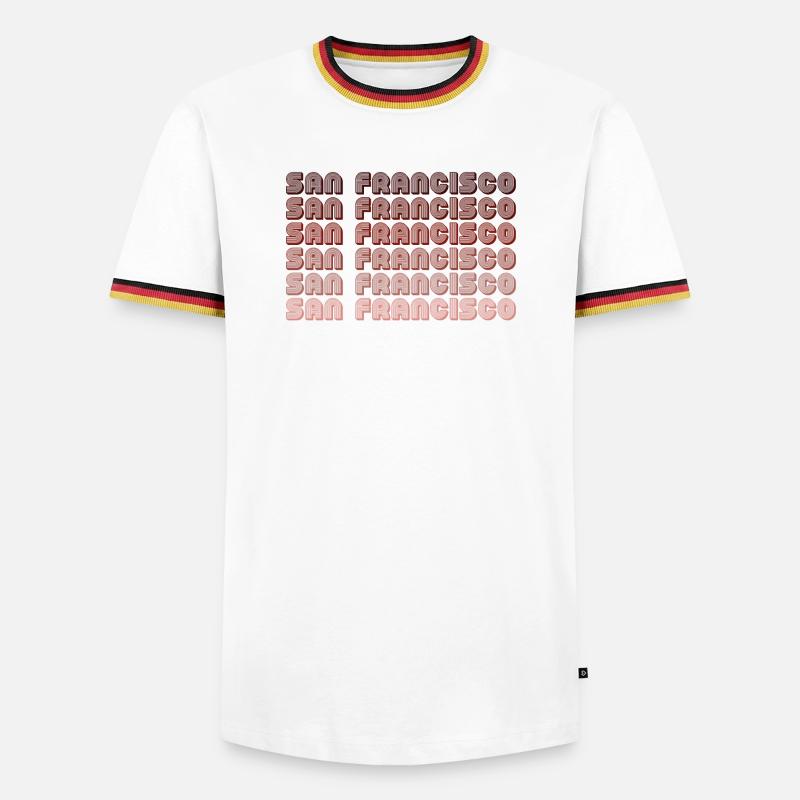 San Francisco Grid Gradient Pattern - Men's Ringer Shirt - white/tricolour