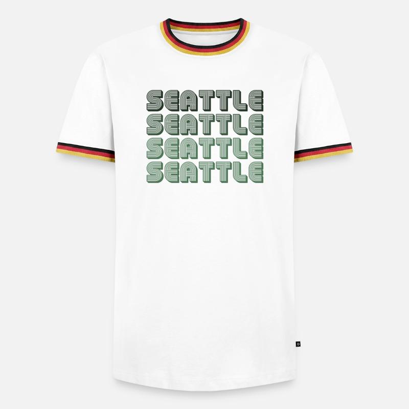 Seattle Blockgrid Pattern - Men's Ringer Shirt - white/tricolour