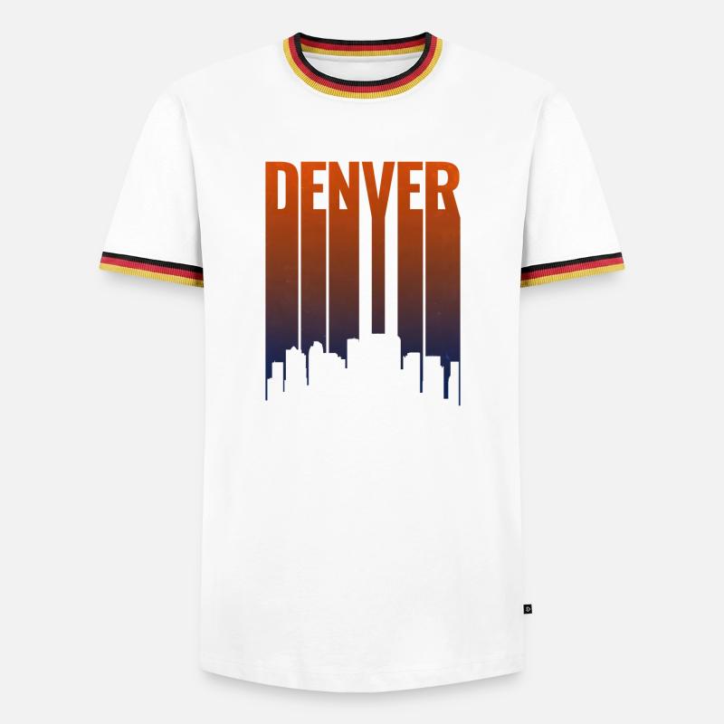 Denver Skyline Gradient - Men's Ringer Shirt - white/tricolour