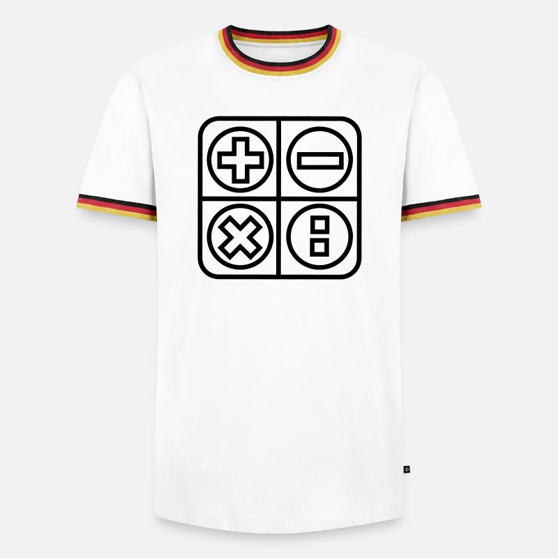 Calculate logo emblem shadow image - Men's Ringer Shirt - white/tricolour