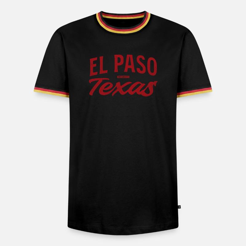 El Paso Texas Retro Script - Men's Ringer Shirt - black/tricolour