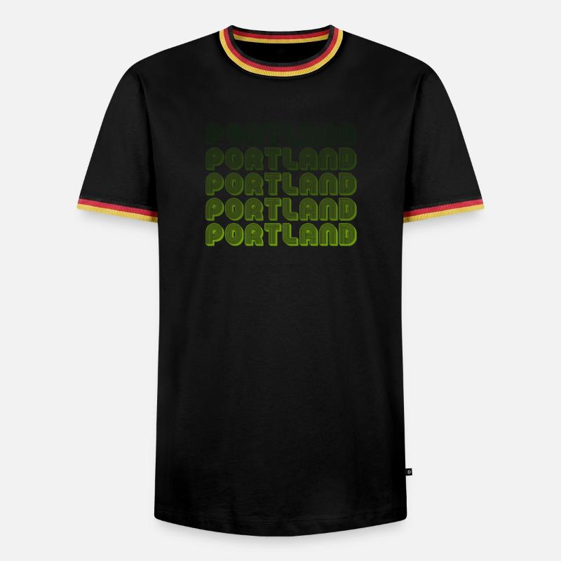 Portland Retro Gradient Pattern - Men's Ringer Shirt - black/tricolour